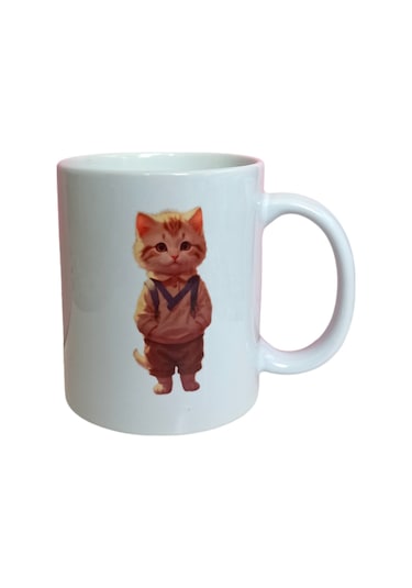 Kedi Desenli Baskılı Kupa