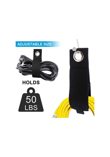 Ulzyvf 6 Adet Yeniden Kullanılabilir Nylon Kablolama Bağı - Dayanıklı Askılı Kordon Düzenleyici 110cm Siyah Siyah