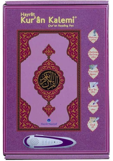 Kuran Okuyan Kalem Seti (Lila, Orta Boy, Karton Kutulu)