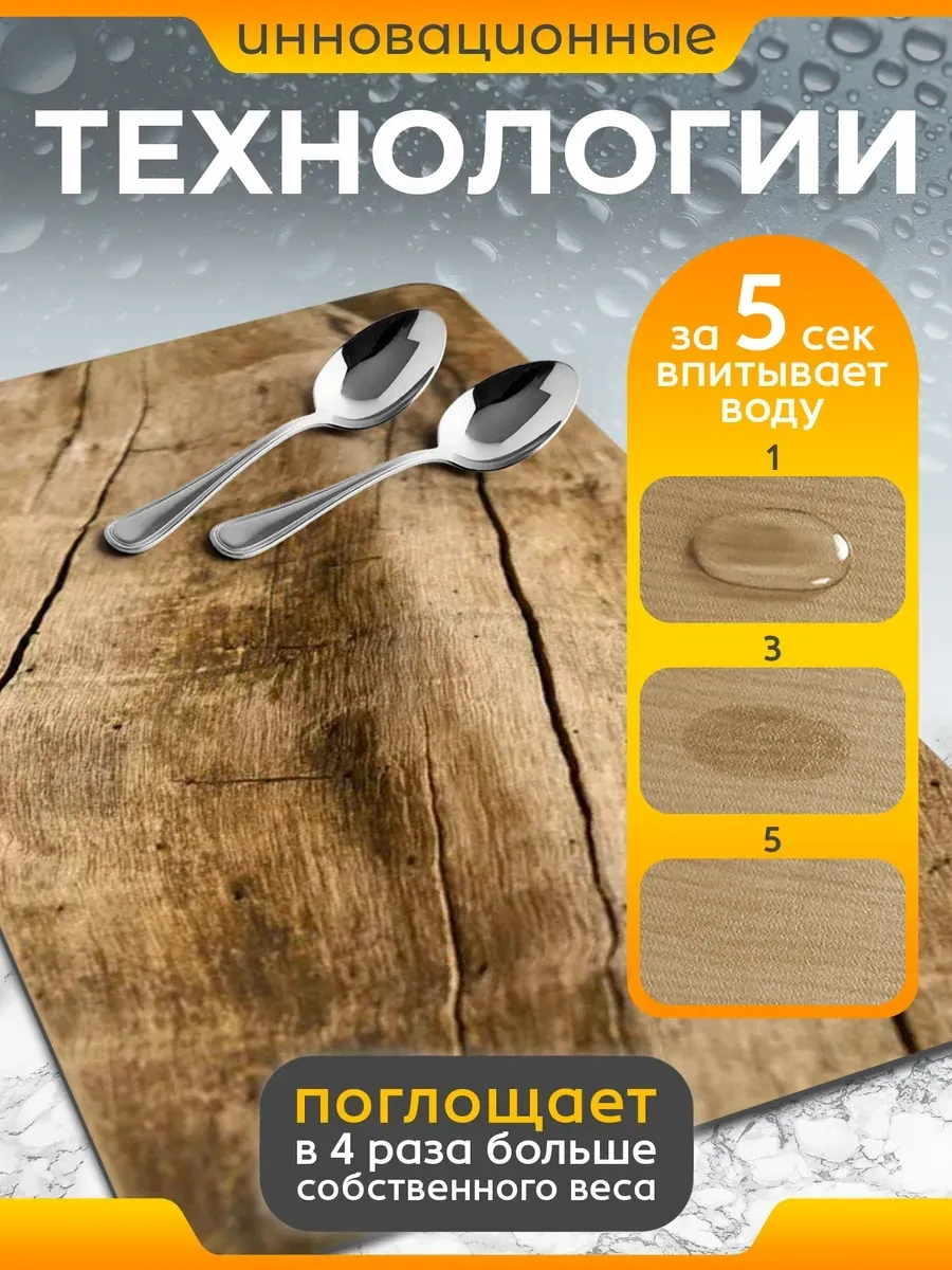 Suskasmart Bulaşık Kurutma İçin Emici Paspas, 50 40 425229124 Açık Renk Ahşap