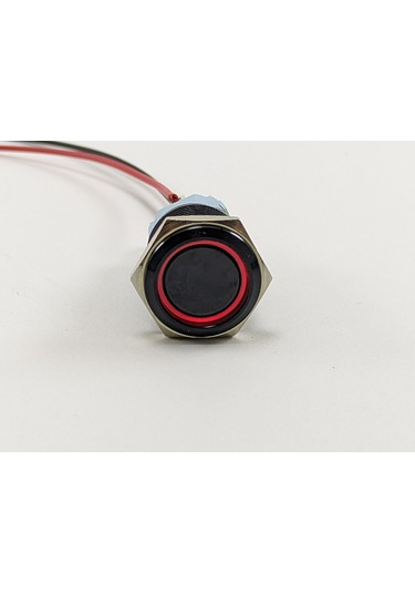 16 Mm Aç-Kapa - Işıklı Buton (Siyah) Kırmızı
