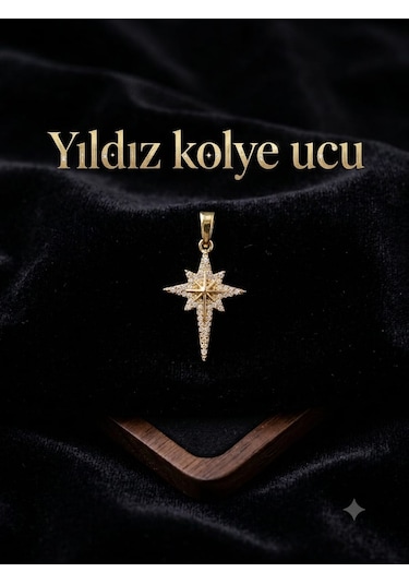 Yıldız Detay Tasarım Kolye Ucu 03 - Altın
