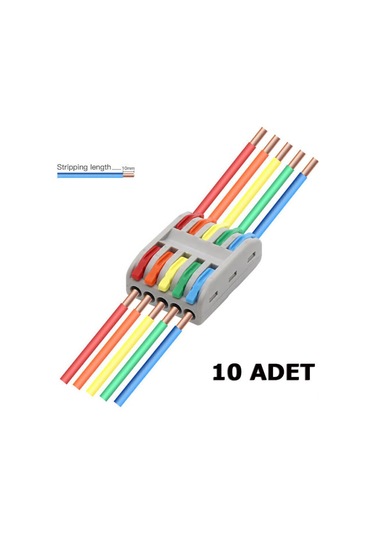 Hızlı Kablo Ekleme Birleştirme Aparatı 5 Beşli Klemens - 10 Adet