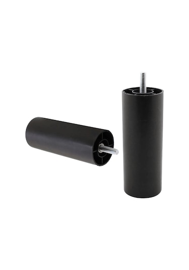 4 Adet Silindir Destek Ayağı 15 Cm Siyah Gizli Ayak Mobilya Kanepe Baza Koltuk Dolap Sehpa Tv Ünitesi Ayağı