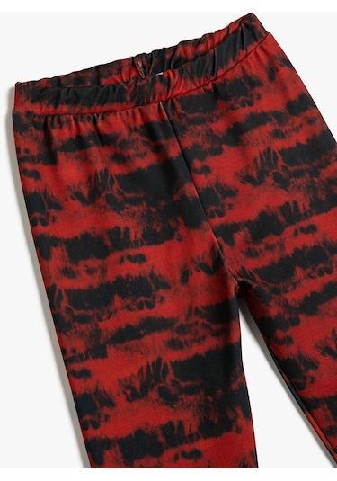 Koton Tayt Beli Lastikli Soyut Desenli Bordo Desenli 4wkg40304ak 4WKG40304AK4D6 Bordo