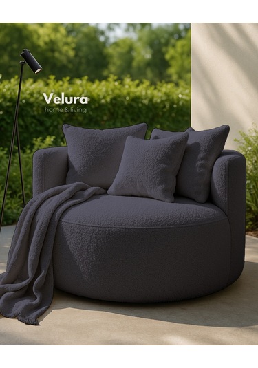 Miz Berjer & Puf & Armut & Tekli Koltuk & Dinlenme Koltuğu - Koyu Gri Koyu Gri