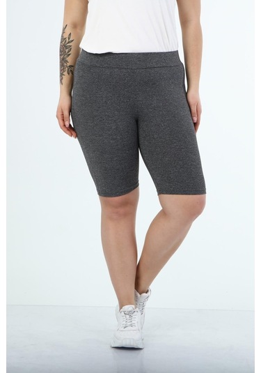 Beli Lastikli Spor Tayt-1378 Gri