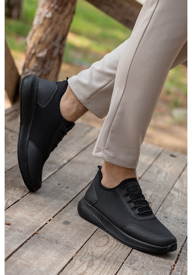 D0126 Günlük Ortopedik Erkek Sneaker Spor Ayakkabı Siyah