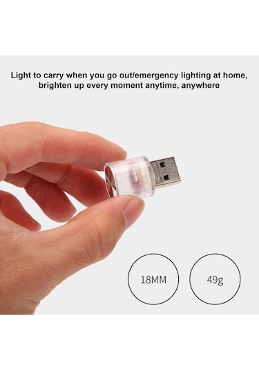 Koyu Mavi Usb Araba Farı Mini Boyutu Tak Çalıştır Taşınabilir Evrensel Led Atmosfer Işığı Acil Aydınlatma Odası Dekorasyon