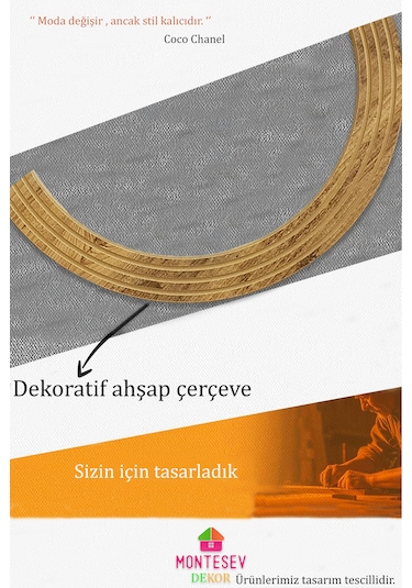 Antik Ahşap Dekoratif Ayna Yuvarlak Banyo Duvar Aynası 56 Cm Naturel