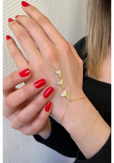 18k Altın Kaplamalı 925 Ayar Gümüş Kelebekler Şahmeran - 45100004 Altın