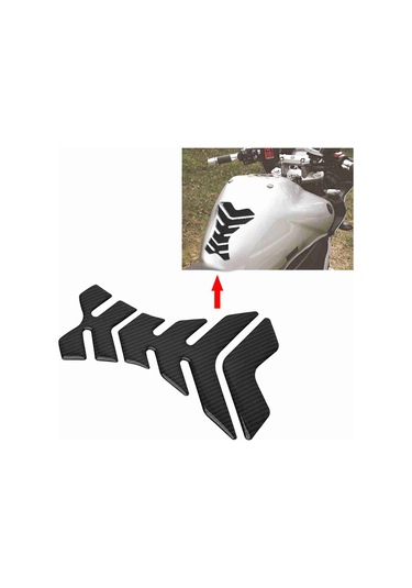Moveevo Motosiklet Tankı Korumalı Carbon Fiber Sticker - Kaymayı Engelle, Yırtıkları Önle, Siyah T04