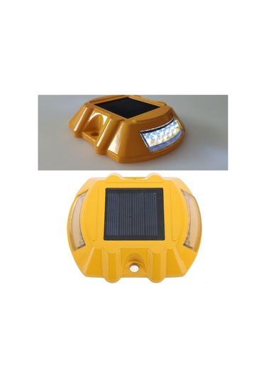 Yaozixa Gümüş Alüminyum Güneş Enerjili Yol Tıklama Lambası, Ip68 Su Geçirmez, 800m Görünürlük, Otomatik Aydınlatma, 12 Led Işık Kaynağı