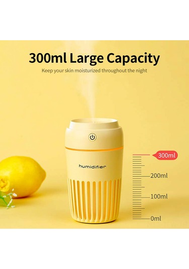 Tenfowee 300ml Büyük Kapasiteli Taşınabilir Nemlendirici, Gece Lambalı, Sessiz Ve Güvenli