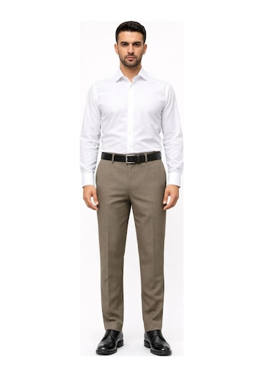 Classics Men Caserta Regular Fit Likralı Erkek Kumaş Pantolon - 7558 Sütlü Kahve