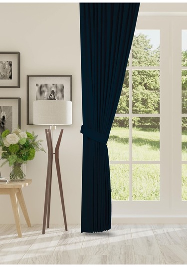 Cheap's Home Petek Dokulu Kadife Dokuma Düz Dikiş Ekstrafor Büzgü Fon Perde Koyu Petrol