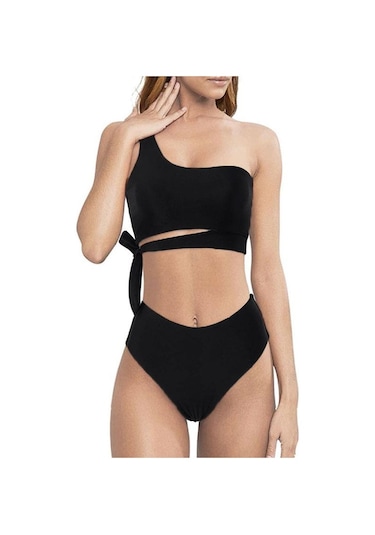 Deep Beach Bikini Üstü Yandan Bağlama Detaylı Siyah