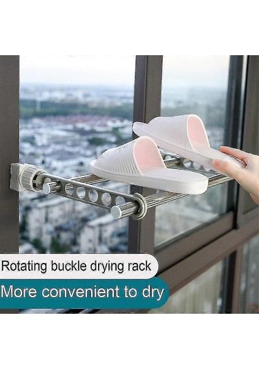 Ganzhoushop Açık Hava Seyahat Taşınabilir Pencere Çerçevesi Elbise Askısı Taşınabilir İç Mekan Pencere Kurutma Rafı Giysiler İçin İç Mekan Askı Rafı-yvanblue Çok Renkli