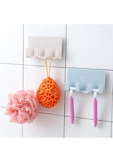 Honmex Duvar Montajlı Telefon Tutucu, Şarj Desteği Ve 4 Kanca Depolama Rafı, Delme Yok, Abs Malzeme, Beyaz