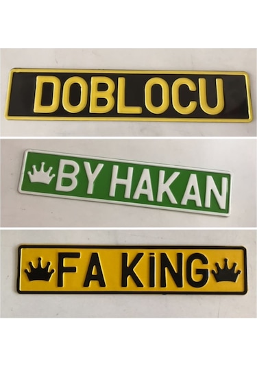 Dekor Plaka,Sari Plaka,Isimli Plaka,Plakalik,Isme Özel Plakalik 135612902