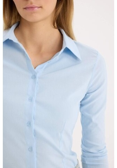 DeFacto Regular Fit Basic Düz Bengalin Uzun Kollu Gömlek I5278AZ25SPBE366 Mavi DeFacto Regular Fit Basic Düz Bengalin Uzun Kollu Gömlek I5278AZ25SPBE366 Mavi