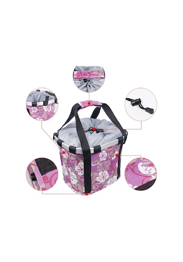 Alüminyum Bisiklet Katlanabilir Ön Gidon Sepet Çanta 001