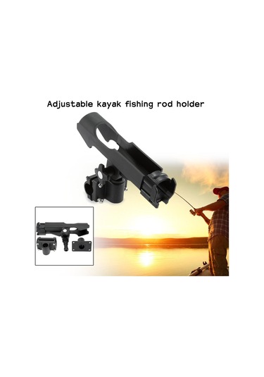 Neevoyu Kayık İçin Açılabilir Olta Tutucu - Yüksek Kaliteli Polipropilen Malzeme, İki Tip Montaj, Dönen Tasarım, Siyah Renk