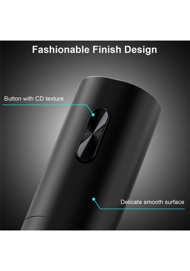 Moly Elektrikli Şarap Açacağı Yeniden Kullanılabilir Otomatik Şarap Aksesuarları Siyah Siyah