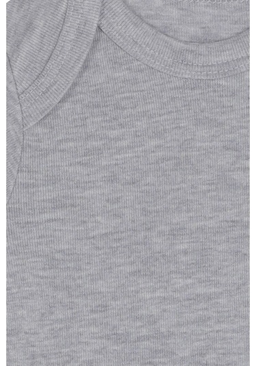 Bebek Kısa Kol Body Gri Melanj