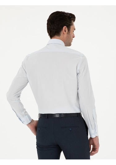 Cacharel Açık Mavi Slim Fit Pamuk Klasik Gömlek Denım