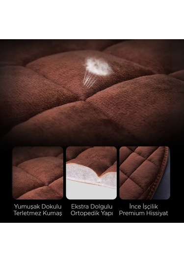 Premium Cepli Ortopedik Oto Koltuk Minder Seti - Oto Koltuk Kılıfı - Tam Set - Antrasit