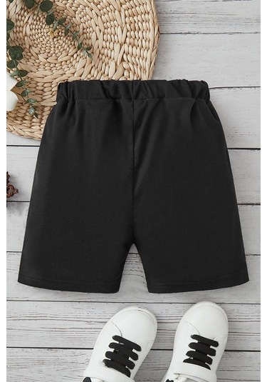 Çocuk Pamuklu Short Siyah