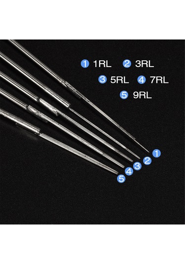 Shineyee Atomus 100 Parça Paslanmaz Çelik Dövme İğneleri Seti, 1rl 3rl 5rl 7rl 9rl Karışık Modeller, Profesyonel Kullanım