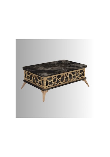 Zeren Akıllı Sehpa - Siyah Mermer Siyah Mermer