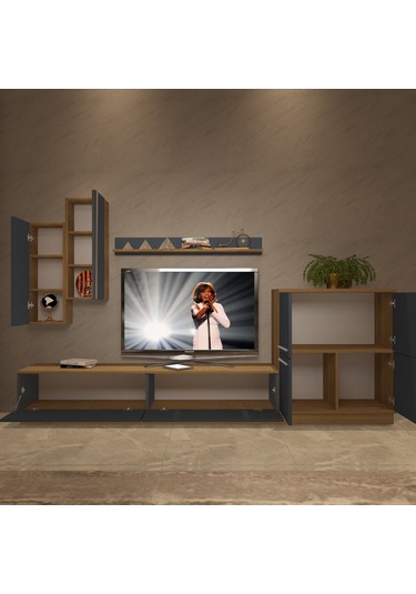 Decoraktiv Eko 6b Mdf Std Tv Ünitesi Tv Sehpası Pera - Antrasit
