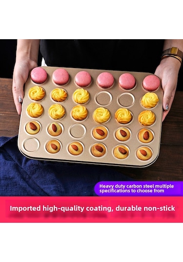 Reedark Ev Fırını İçin 15'li Altın Kaplama Pasta Kalıbı - Macaron, Çikolata Gevrek Ve Kakaolu Kurabiye Hazırlama Aleti Diğer