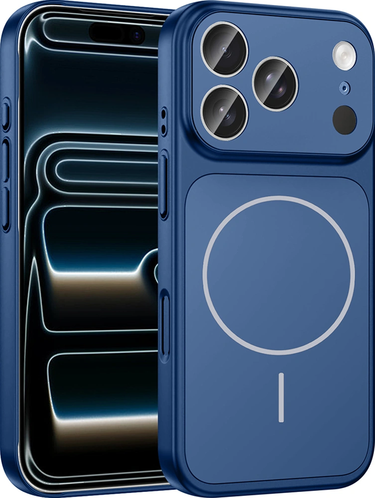 İphone 17 Pro Kılıf M-safe Şarj Özellikli Kamera Korumalı Formen Kılıf Mavi