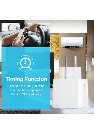 Pazly 16a Akıllı Wifi Priz - Google Home Uyumlu, Uzaktan Kontrol, Zamanlayıcı, Ses Komutu, Enerji Takibi, Beyaz