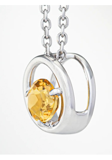 Uvelirnye Tradicii Doğal Sitrinli 925 Ayar Gümüş Kolye 219802145
