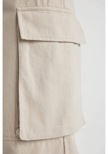 DeFacto Kargo Cepli Basic Düz Gabardin Pantolon C1670AX24SPBG106 Bej