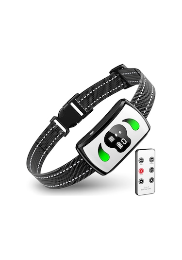 Geeroyoo Köpek Eğitim Ve Otomatik Havlama Durdurma Kolyesi, 4 Modlu, Su Geçirmez, Uzaktan Kumandalı