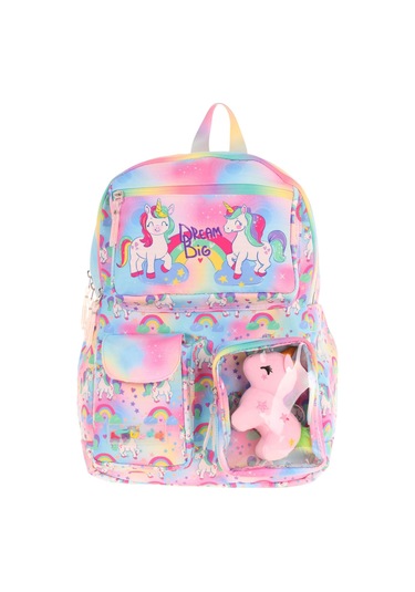 Elatae Su Geçirmez Kumaş Kız Çocuk Çok Gözlü Ortopedik Sırt Okul Çantası L5243 Turkuaz