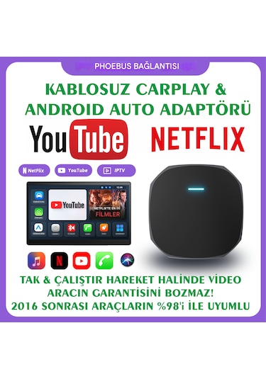 B2 Carplay & Android Auto Youtube Netflix Video Oynatma Kutusu