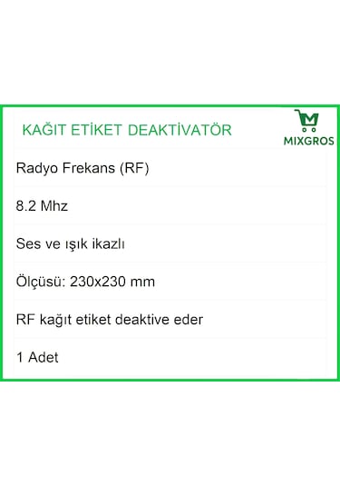 Kağıt Etiket Öldürücü Deaktivatör Rf Radyo Frekans Ses Ve Işık İkazlı