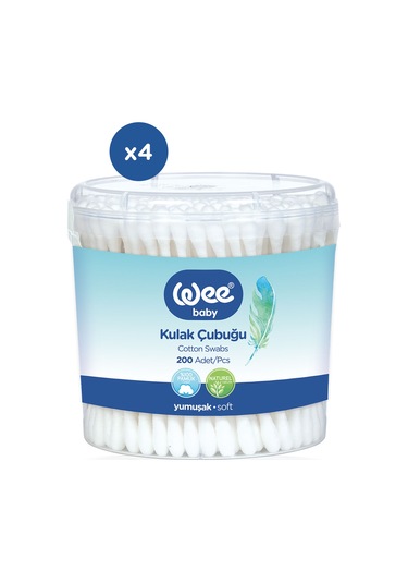 Wee Baby 200'lü Bebek Kulak Çubuğu (200x4 800 Adet)