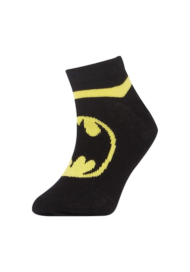 Defacto Erkek Çocuk Batman Pamuklu 3'lü Patik Çorap V6649A6NSKR1 Çok Renkli