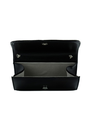 Erkan Saçmacı Siyah Degrade Kristal Taşlı Zincir Askılı Manyetik Kapaklı Abiye El Çantası Siyah