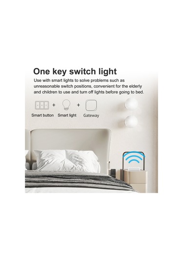 Aubyhe Zigbee Akıllı Kablosuz Anahtar 3 Yollu, Tuya Uygulaması İle Kontrol, Tıklama/çift Tıklama/uzun Basma Fonksiyonları, Akıllı Senaryo Özelleştirme