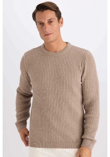 DeFacto Standart Fit Bisiklet Yaka Dokulu Triko Kazak E0811AXNSBG224 DeFacto Standart Fit Bisiklet Yaka Dokulu Triko Kazak E0811AXNSBG224