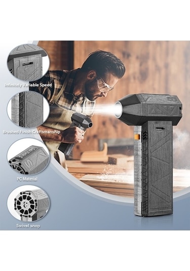 Ulzyvf Createtech Üfleyici Turbo Siyah Rpm Kuru Jet Hızlı Güçlü Fan Ayarlanabilir 130000 Cl Profesyonel Hava Üfleme Siyah Siyah